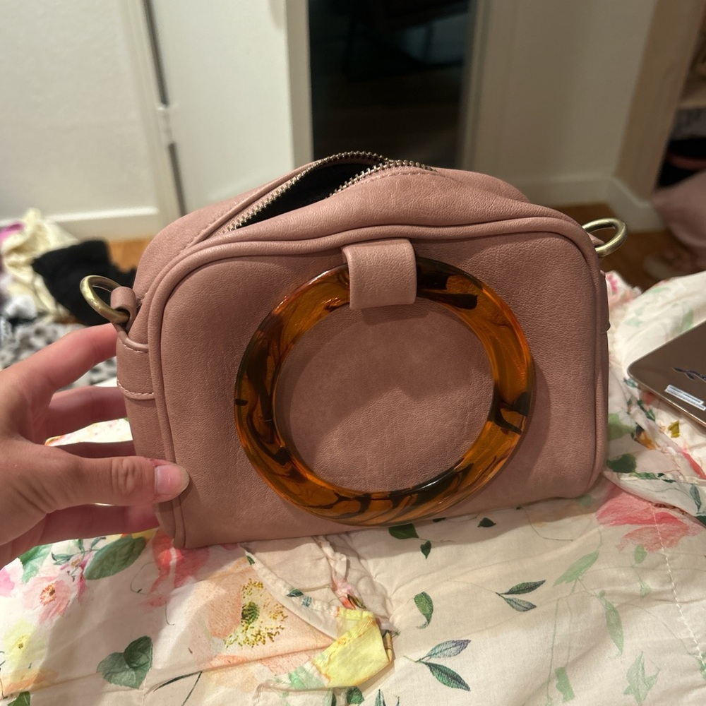 Anthropologie Blush Mini Bag with Amber Accent